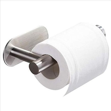 Bohrloser Toilettenpapierhalter für Bad und Toilette, Edelstahl SUS304, gebürstetes Nickel (Silber)