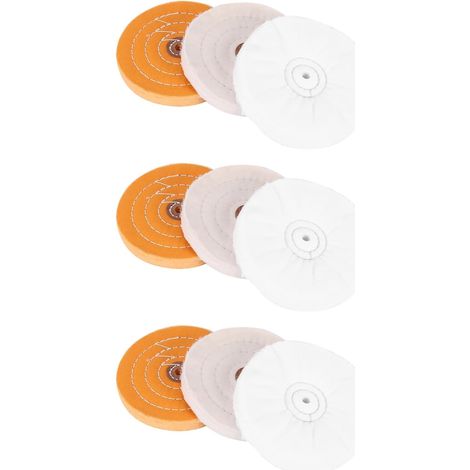 9 pièces de roues de polissage miroir de 6 pouces Roue en coton pour outils de meuleuse d'établi avec trou d'arbre de 1/2 pouce (1/5)