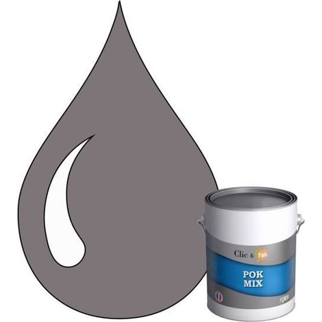 Peinture d'Accroche et Finition 2 en 1 - POK - POK MIX - Acrylique Satinée - RAL 7036 - 1L (1/4)