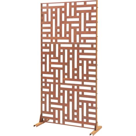 Parete divisoria in acciaio zincato per interni ed esterni 180 x 90 x 40 cm colore ruggine 030009275