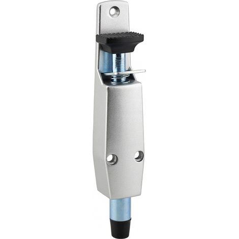 Fermaporta a pedale, montaggio su porta, freno in gomma, 180mm, argento - THIRARD