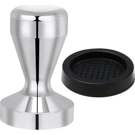Presse à Café 51 mm en 430 Acier Inoxydable, Presseur Café, Espresso Café Sabotage Accessoires de Cuisine avec Coussin en Silicone (1/5)