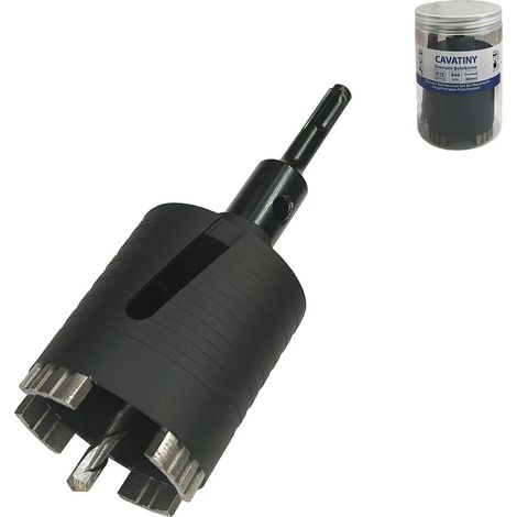 Couronne de forage diamantée - 68 mm - Hauteur de segment : 10 mm - Avec support M16 - Longueur utile : 80 mm - Adaptateur SDS-plus - Couronne de forage pour béton, brique pleine, brique (1/5)