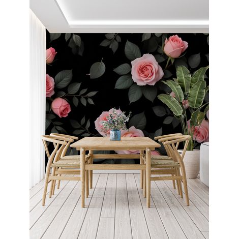 Papier peint noir et rose - 150 x 250 cm (1/2)