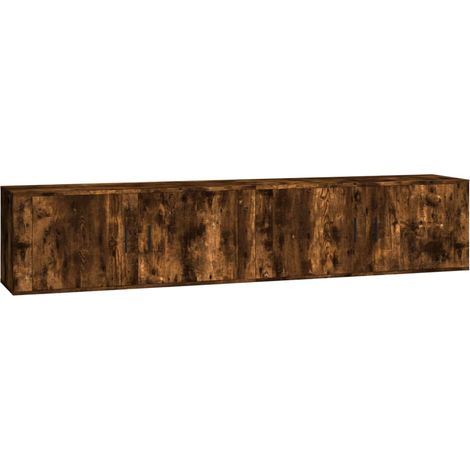 Mobili TV a parete scaffale multimediale credenza TV TV sala da pranzo soggiorno camera da letto 2 pezzi rovere affumicato 100 x 345 x 40 cm marrone 020028978