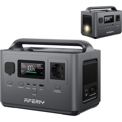 Tragbares Stromaggregat - AFERIY - 400W 256Wh - LFP-Batterie - 2x USB-C PD100W - AC 100W
