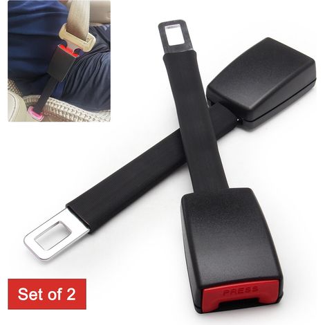 Extension de ceinture de sécurité universelle 2 pièces, boucle rallonge 24 cm pour voiture, adaptateur ceinture auto, accessoire pratique, noir, 9,6 pouces, kit de prolongation (1/5)