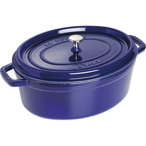STAUB Ovaler Kochtopf/Cocotte aus Gusseisen de, Durchmesser de 31 cm, 5,5 L, Dunkelblau (1/5)