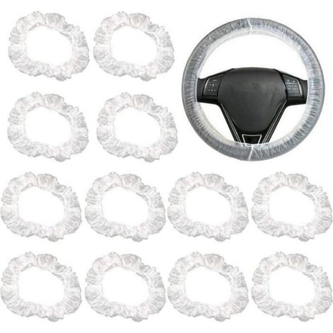 Housse de Volant - Transparente Élastique Étanche - Pour Réparation et Entretien Automobile - Diamètre Max 40 cm - Lot de 100 Pièces (1/4)
