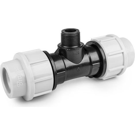 Raccord à compression Té fileté Mâle 90 ° PE 32 mm / GZ 3/4 "
