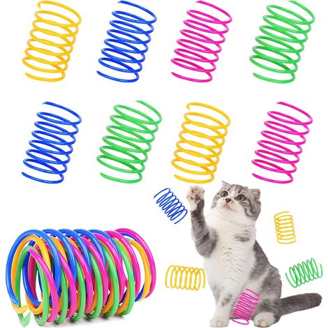 120 Pcs Cat Spring Toys - Plastic Interactive Spools for Indoor Cats, Colorful Spiral Springs for Typing, Bite, Hunting - Active Healthy Kitten Toys (1/5)
