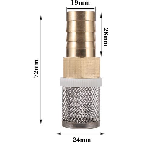 Filtre en maille d'acier inoxydable (19 mm) pour pompe d'irrigation de jardin, protection pour tuyau d'arrosage, filtre en laiton pour le nettoyage de l'eau (1/5)