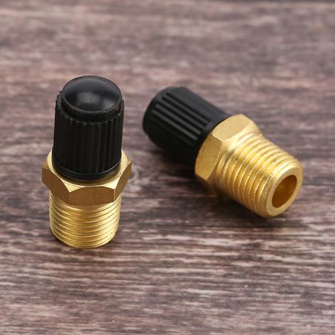 2 Stück 1/4 Zoll NPT MPT Messing-Luftkompressor-Tankfüllventil (1/5)
