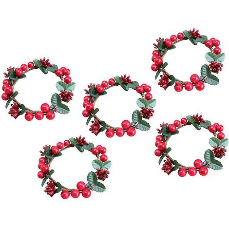 Guirlande de Noël décorative avec baies rouges (5 pièces) (1/5)
