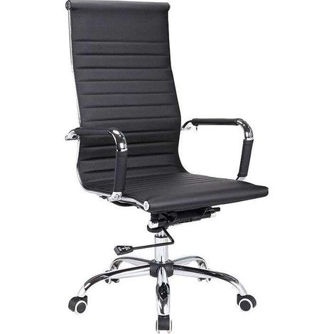 Silla despacho giratoria elevable acabado negro, 60 cm(ancho) 108-115 cm(altura) 66 cm(fondo) (1/2)