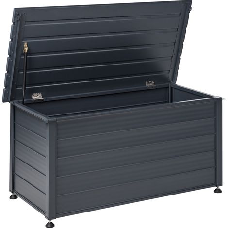 Arcón para exterior de aluminio mueble de almacenaje de jardín gris oscuro 123 x 60 cm Campalto