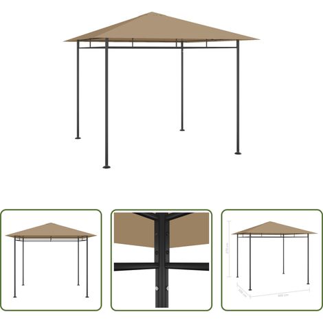Außenzelt - Pavillon 3x3x2,7 m Taupe 180 g/m² (1/5)