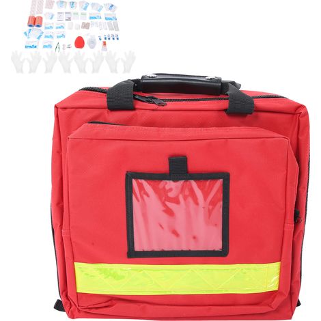 Trousse de secours d'urgence extérieure avec attelle doigt, bandage, gaze, kit de soin des plaies, étui inclus, matériel de premiers soins portable. (1/5)
