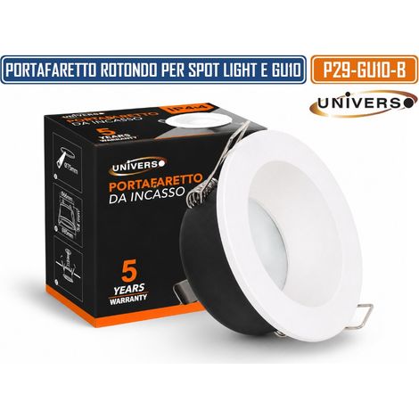 UNIVERSO P39-GU10-B PORTAFARETTO ROTONDO FISSO DA INCASSO PER LAMPADINE GU10 BIANCO IP44 (1/5)