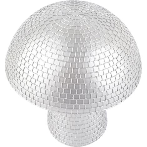 Boule champignon résine argentée, décoration fête balles brillantes, accessoire scène, art maison, lot de 2, 15cm, prop festif. (1/5)