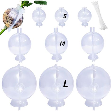 9PCS Boule De Marcottage, Transparente Pour Bouturage, Réutilisable Intérieur Extérieur