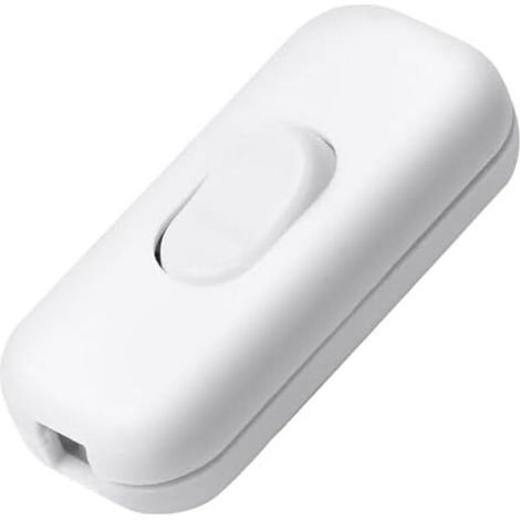 63x27mm 2A 1-teiliger Nachttischlampenschalter, Doppeldraht-Steuerschalter, Kabel durchtrennt, 318er Leitung, für Kleingeräte, Schreibtisch- und Nachttischlampen (Weiß)