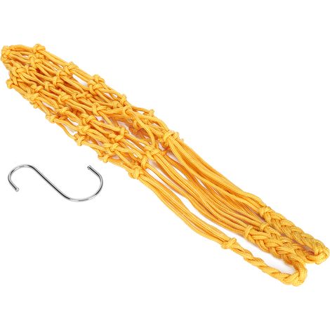 Filet d'alimentation suspendu pour volailles, sac à ficelle pour poulets, jouet pour nourrir fruits et légumes avec crochets, jaune (1/5)