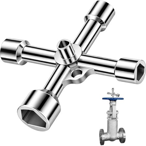 Clé triangulaire 5 voies pour compteur d'eau et poteaux d'arrêt, clé triangulaire universelle de 7 à 13 mm, clé de valve en forme de croix pour tuyau d'eau, poubelles, clé de chauffage, compteur (1/5)