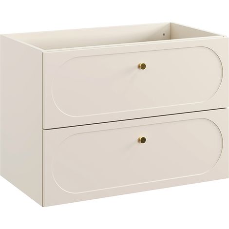 Waschtischunterschrank 80.2cm Sanae mit 2 Schubladen, Sandbeige