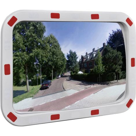 Miroir de signalisation rectangulaire convexe 40×60 cm avec réflecteurs