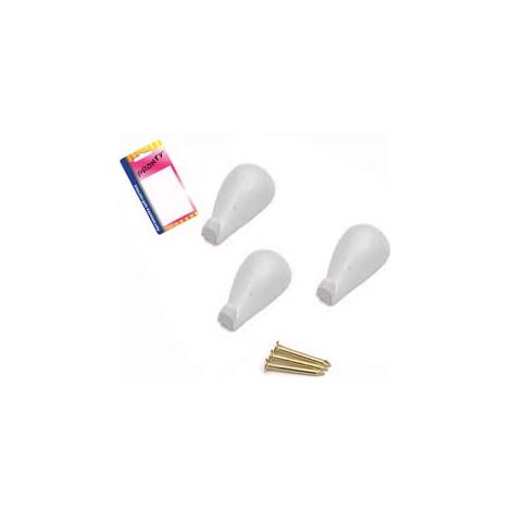 GANCI PER QUADRI A GOCCIA BIANCHI IN BLISTER- - mm.27, in bl.3 pz. - 12 blister