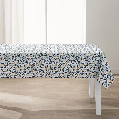 Nappe Antitache Imprimé "Confettis" 145x240cm Bleu (1/3)