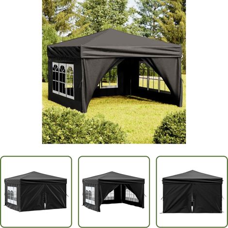 Tente pliable - Tente de réception pliable avec parois Noir 3x3 m (1/5)