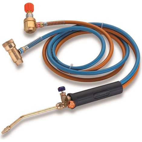 Kemper – Chalumeau bi-gaz oxygène propane butane – Tuyau 1.5 m – Pointe cuivre Ø 0,65 cm – Découpe jusqu'à 5 mm