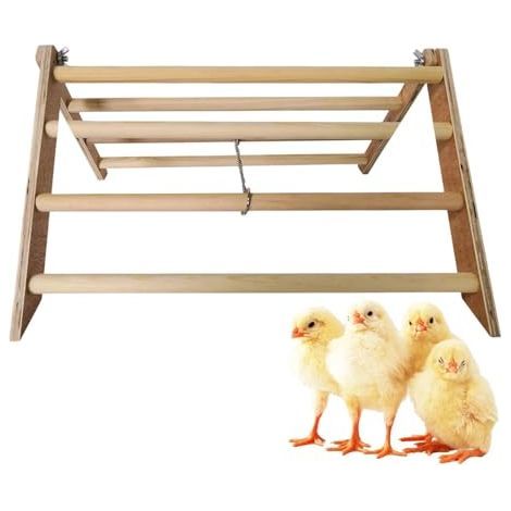Interaktiver Holz-Sitzstange für Hühner, Fitness-Stange für Hühner, große Vögel, Papageien und Aras, hölzerne Sitzstange, leicht aber robust, 37 x 32 x 20 cm (1/5)