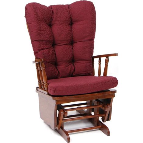 Poltrona mod. Dallas dondolo oscillante struttura legno massello colore BORDAUX