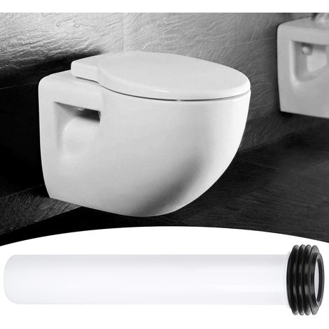 Réservoir d'eau de toilette encastré blanc, tuyau de chasse d'eau droit, tube de chasse d'eau allongé, accessoire de toilette (1/5)