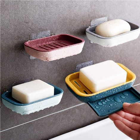 MINKUROW 4 Pezzi Portasapone Da Bagno Portasapone In Plastica Per Bagni, Vasche Da Bagno E Cucine, Spugne, Rasoi E Telefoni (1/5)