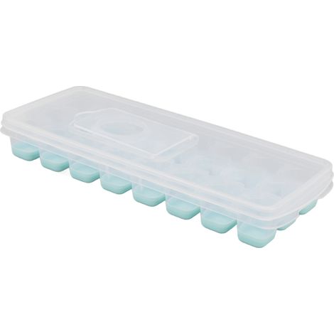 Bac à glaçons empilable 24 cases avec couvercle amovible, gain de place, idéal pour maison et fêtes, couleur bleu. (1/5)