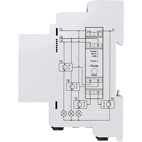 Compteur d'énergie triphasé 3X 120A – Wi-Fi, Bluetooth, MODBUS – Sur rail DIN – ALLSHELLYPRO3EM