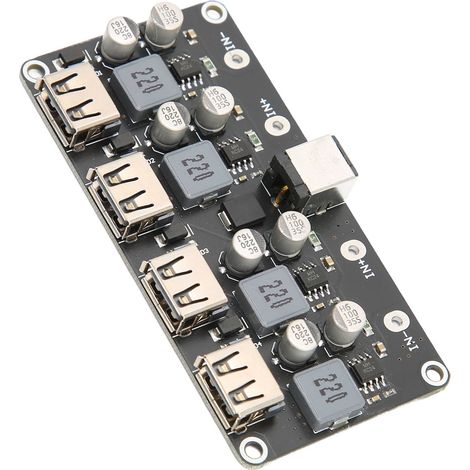 Module de charge rapide à quatre canaux, carte de conversion de charge pour téléphone portable USB abaisseur 12V/24V vers QC3.0.