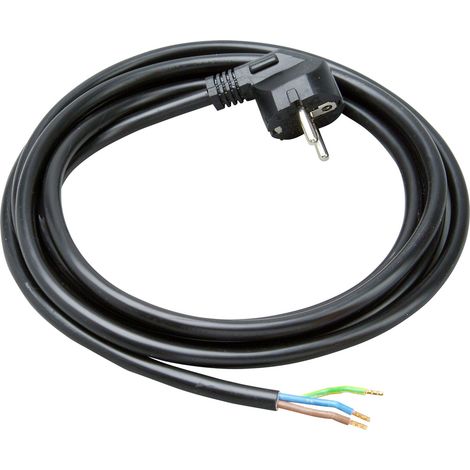 Kopp Kunststoff-Zuleitung mit Schutzkontaktstecker, H05VV-F3x1,5mm² 3 m, Farbe: schwarz