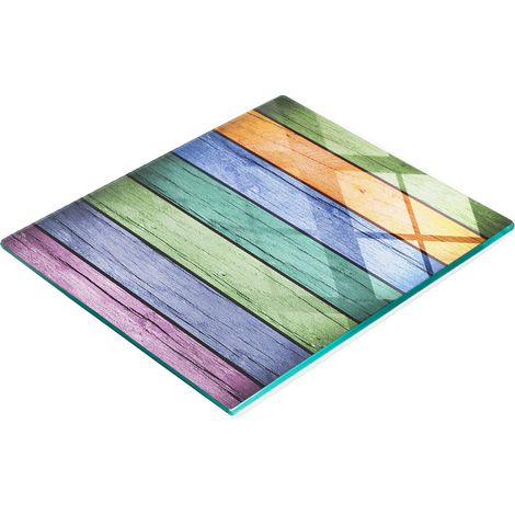Plateau décoratif en verre pour apéritifs, couleurs variées, 60 x 52 cm (1/5)