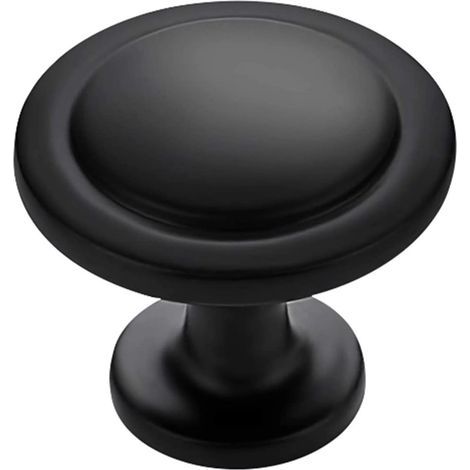 Set mit 10 Stück, 3 cm große schwarze Schrankknöpfe, mattschwarze Knöpfe für (1/4)