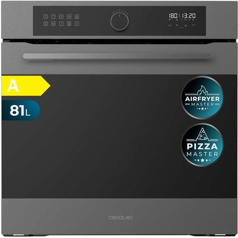 Cecotec Horno Integrable Multifunción 60cm Bolero Hexa AF316000 Matt A 3400W, 81L Capacidad, 11 Funciones con Airfryer Master