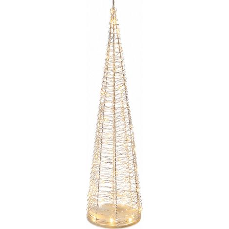 Ad Trend Albero di Natale oro in PE con 50 LED, luce calda H 100 cm (1/2)