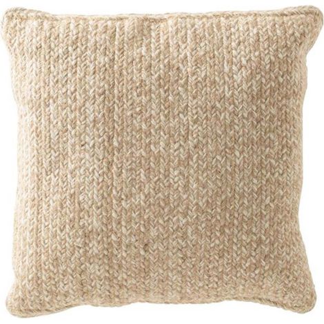 Coussin Déco "Miami" 42x42cm Naturel & Blanc (1/2)