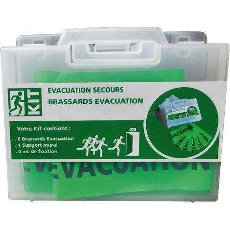 Kit brassards évacuation avec vis de fixation – Signalisation d’évacuation murale (1/5)