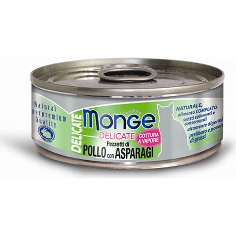 MONGE SCATOLETTA CIBO UMIDO GATTO DELICATE POLLO E ASPARAGI IN JELLY 80GR