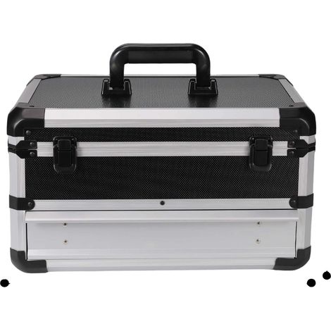 Cassetta degli attrezzi, design con cassetto, struttura resistente in alluminio, 1 set (1/2)